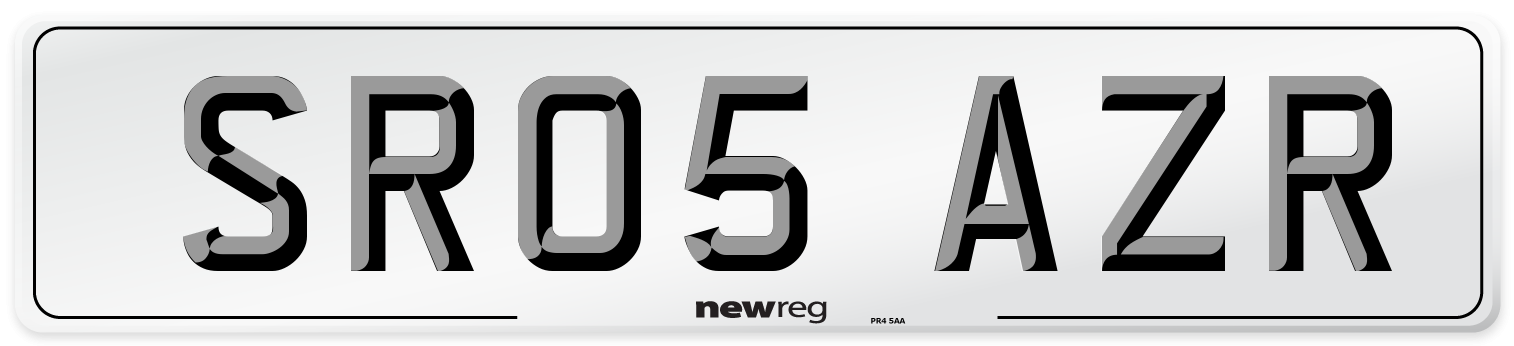 SR05 AZR Number Plate from New Reg